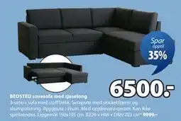 JYSK BEDSTED sovesofa med sjeselong tilbud