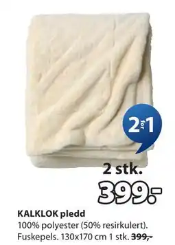 JYSK KALKLOK pledd tilbud