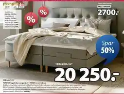 JYSK TONDRA regulerbar seng grå-23 + TOSEN overmadrass tilbud