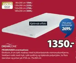 JYSK FRAMVAREN overmadrass tilbud
