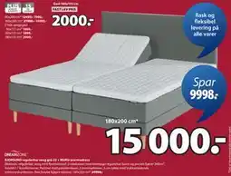 JYSK BJORSUND regulerbar seng grå-23 + MURU overmadrass tilbud