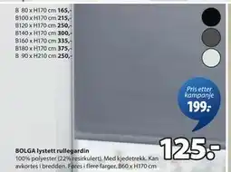 JYSK BOLGA lystett rullegardin tilbud