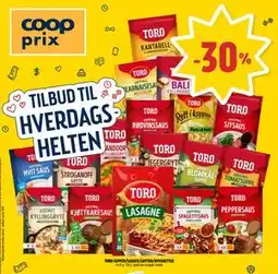 Coop Prix TORO SUPPER/SAUSER/GRYTER/OVNSRETTER tilbud