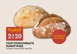 Coop Mega COOP STEINOVNSBAKTE RUNDSTYKKER tilbud