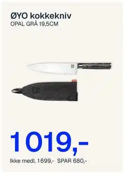 Jernia ØYO kokkekni v tilbud