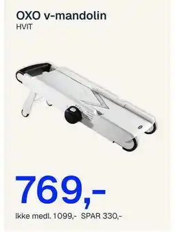 Jernia OXO v-mandolin tilbud