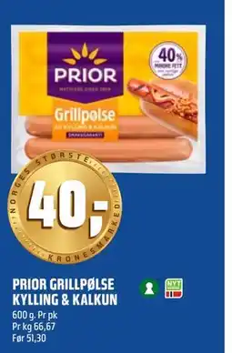 Coop Obs PRIOR GRILLPØLSE KYLLING & KALKUN tilbud