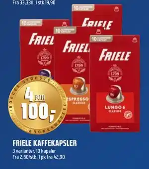 FRIELE KAFFEKAPSLER