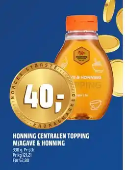 Coop Obs HONNING CENTRALEN TOPPING M/AGAVE & HONNING tilbud