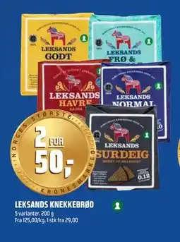 Coop Obs LEKSANDS KNEKKEBRØD tilbud