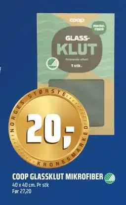 Coop Obs COOP GLASSKLUT MIKROFIBER tilbud