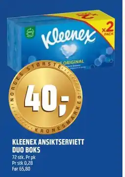 Coop Obs KLEENEX ANSIKTSERVIETT DUO BOKS tilbud