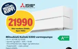 Coop Obs Mitsubishi Kaiteki 6300 varmepumpe tilbud
