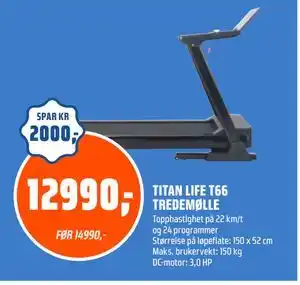 Coop Obs TITAN LIFE T66 TREDEMØLLE tilbud