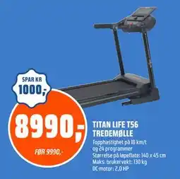 Coop Obs TITAN LIFE T56 TREDEMØLLE tilbud