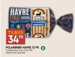 Coop Mega POLARBRØD HAVRE 12 PK tilbud