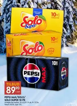 Coop Mega PEPSI MAX/SOLO/ SOLO SUPER 10 PK tilbud