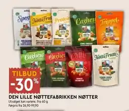 Coop Mega DEN LILLE NØTTEFABRIKKEN NØTTER tilbud