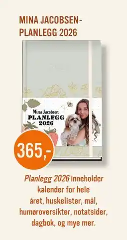 Ark Bokhandel MINA JACOBSEN PLANLEGG 2026 tilbud