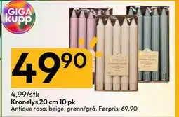 Gigaboks Kronelys 20 cm 10 pk tilbud