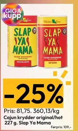 Gigaboks Cajun krydder original/hot 227 g. Slap Ya Mama tilbud