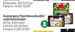 Meny Asparges/bambusskudd/ vannkastanjer tilbud