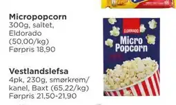 Meny Micropopcorn tilbud