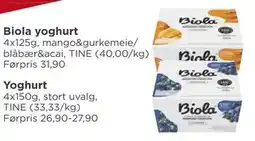 Meny Biola yoghurt tilbud