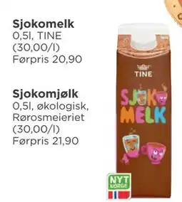 Meny Sjokomelk tilbud