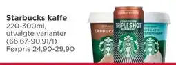 Meny Starbucks kaffe tilbud