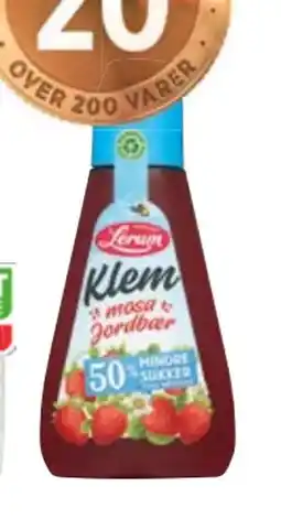 Meny Klem jordbærsyltetøy tilbud