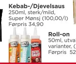 Meny Kebab-/Djevelsaus tilbud