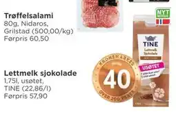 Meny Lettmelk sjokolade tilbud