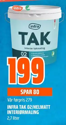 Obs Bygg INFRA TAK 02/HELMATT INTERIØRMALING tilbud