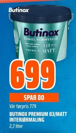 Obs Bygg BUTINOX PREMIUM 03/MATT INTERIØRMALING tilbud