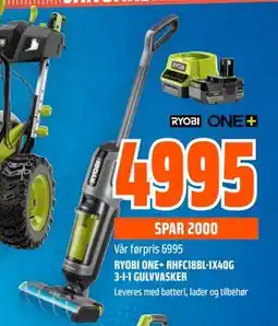 Obs Bygg RYOBI ONE+ RHFC18BL-1X40G 3-I-1 GULVVASKER tilbud