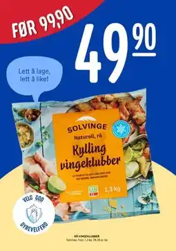 Rema 1000 RÅ VINGEKLUBBER tilbud