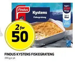 Bunnpris Findus Kystens Fiskegrateng tilbud