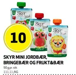 Bunnpris SKYR MINI JORDBÆR, BRINGEBÆR OG FRUKT&BÆR tilbud