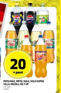 Bunnpris PEPSI MAX, PEPSI, SOLO, SOLO SUPER, VILLA, MOZELL OG 7 UP tilbud