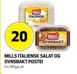 Bunnpris MILLS ITALIENSK SALAT OG OVNSBAKT POSTEI tilbud