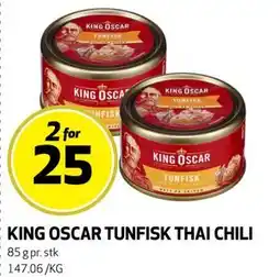 Bunnpris KING OSCAR TUNFISK THAI CHILI tilbud