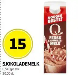 Bunnpris SJOKOLADEMELK tilbud