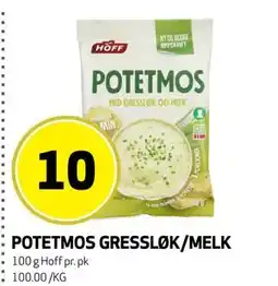 Bunnpris POTETMOS GRESSLØK/MELK tilbud
