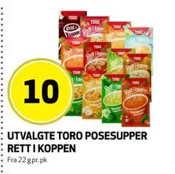 Bunnpris UTVALGTE TORO POSESUPPER RETT I KOPPEN tilbud