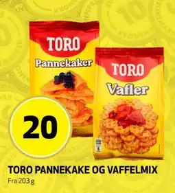 Bunnpris TORO PANNEKAKE OG VAFFELMIX tilbud