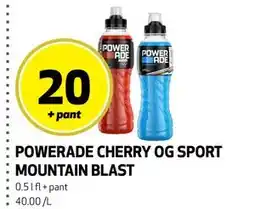 Bunnpris POWERADE CHERRY OG SPORT MOUNTAIN BLAST tilbud