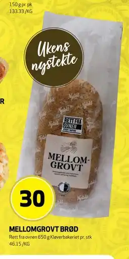 Bunnpris Mellomgrovt brød tilbud