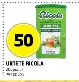 Bunnpris URTETE RICOLA tilbud
