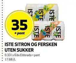 Bunnpris ISTE SITRON OG FERSKEN UTEN SUKKER tilbud